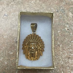 14k custom Native American gold pendent!!